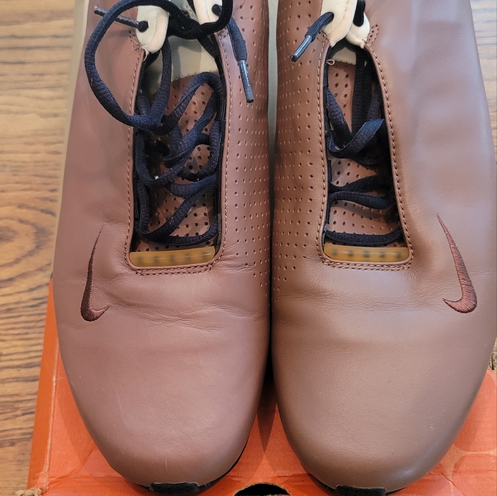 Nike Air Hyper Flight Brown Black Leather Sneakers Gym Kicks Shoes 13